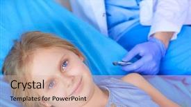  Presentation with girl mento - Slide set featuring kids dental hygienist - little girl sitting background and a  colored foreground
