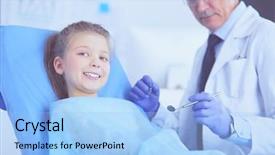  Presentation with office - PPT theme having kids dental hygienist - little girl sitting background and a  colored foreground
