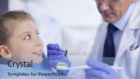  Presentation with office - Audience pleasing PPT theme consisting of kids dental hygienist - little girl sitting backdrop and a  colored foreground