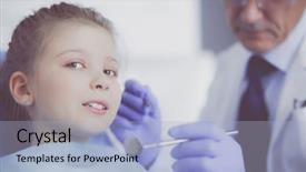  Presentation with office - Slide deck featuring kids dental hygienist - little girl sitting background and a  colored foreground