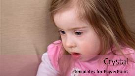  Presentation with down syndrome - Amazing PPT theme having disabled kids - young girl with down syndrome backdrop and a coral colored foreground