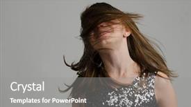  Presentation with disco - Presentation theme enhanced with kids disco - happy girl with long hair background and a gray colored foreground