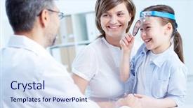  Presentation with consulting - Amazing presentation theme having kids doctors - cute girl and her mother backdrop and a sky blue colored foreground