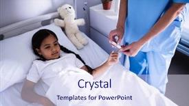  Presentation with kids sugar - Slide set consisting of kids doctors - female doctor checking a sugar background and a sky blue colored foreground