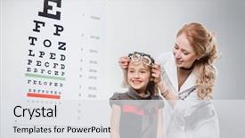  Presentation with smiling little girl - Audience pleasing PPT theme consisting of kids doctors - young girl smiling while undergoing backdrop and a white colored foreground