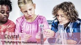  Presentation with chemical experiment - Audience pleasing presentation design consisting of kids doing a chemical experiment backdrop and a lemonade colored foreground