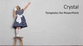  Presentation with girl - Beautiful presentation featuring kids drawing - little girl wrote in chalk backdrop and a light gray colored foreground