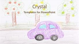  Presentation with white sheet - Presentation theme consisting of kids drawing on white sheet background and a cream colored foreground