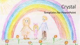  Presentation with white sheet - PPT theme enhanced with kids drawing on white sheet background and a blonde colored foreground