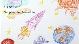  Presentation with white sheet - Cool new presentation design with kids drawing on white sheet backdrop and a cool aqua colored foreground