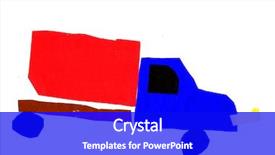  Presentation with colourful kids drawing - Presentation with kid's drawing - truck- made background and a royal blue colored foreground