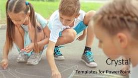  Presentation with children triathlon - PPT theme featuring kids drawings - cute little children drawing background and a  colored foreground