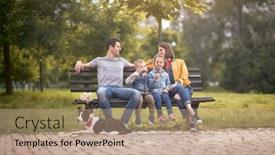  Presentation with ice cream - Presentation design enhanced with kids-eating-ice-cream-enjoying background and a coral colored foreground