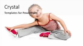  Presentation with exercise kids - Presentation theme consisting of kids exercise - girl gymnast on a white background and a white colored foreground