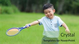  Presentation with play - Cool new theme with kids exercise - thrilled little kid play backdrop and a yellow colored foreground