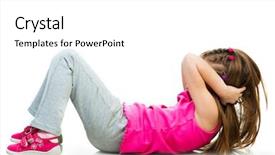  Presentation with kids exercise - Audience pleasing slide deck consisting of kids exercise - young girl doing gymnastics backdrop and a white colored foreground