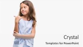  Presentation with fashion show - PPT layouts consisting of kids fashion show - brunette hispanic girl smiling background and a white colored foreground
