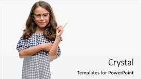  Presentation with girl scouts animated - Beautiful presentation design featuring kids fashion show - brunette hispanic girl wearing glasses backdrop and a white colored foreground