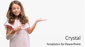  Presentation with fashion show - Theme having kids fashion show - brunette hispanic girl wearing pink background and a white colored foreground