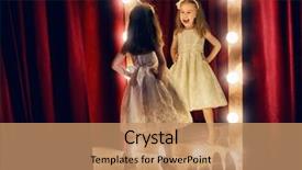  Presentation with kids fashion - Amazing PPT layouts having kids fashion show - cute little fashionista happy child backdrop and a coral colored foreground