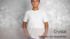  Presentation with african american grandmother - Theme featuring kids fashion show - young african american boy background and a light gray colored foreground