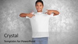  Presentation with blank - Theme having kids fashion show - young african american boy background and a light gray colored foreground