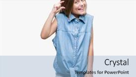  Presentation with beautiful midnight sun over - PPT layouts with kids fashion show - young beautiful girl over isolated background and a light blue colored foreground