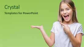  Presentation with beautiful midnight sun over - Amazing slides having kids fashion show - young beautiful girl over isolated backdrop and a yellow colored foreground