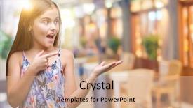  Presentation with colorful - Audience pleasing PPT theme consisting of kids fashion show - young beautiful girl wearing colorful backdrop and a coral colored foreground