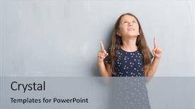  Presentation with hispanic - Colorful slide deck enhanced with kids fashion show - young hispanic kid over grunge backdrop and a light gray colored foreground