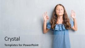  Presentation with wall - PPT layouts featuring kids fashion show - young hispanic kid over grunge background and a light gray colored foreground