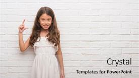  Presentation with floral border over white - PPT theme featuring kids fashion show - young hispanic kid over white background and a light gray colored foreground