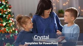  Presentation with cookies christmas - Amazing PPT layouts having mother and little children making backdrop and a  colored foreground