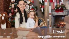  Presentation with family tree - Audience pleasing presentation theme consisting of pretty girl with mum sitting near christmas tree in the house happy family merry christmas and new year backdrop and a tawny brown colored foreground