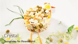  Presentation with kids food - Cool new presentation design with kids food - chicken salad with vegetables backdrop and a lemonade colored foreground