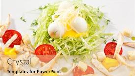  Presentation with kids food - Cool new theme with kids food - quail nest salad with quial eggs and chicken breast backdrop and a lemonade colored foreground