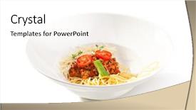  Presentation with kids food - Presentation theme featuring kids food - spaghetti bolognese bowl background and a white colored foreground
