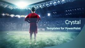  Presentation with victory - PPT layouts consisting of kids football - endless will to victory mixed background and a ocean colored foreground