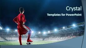  Presentation with victory - PPT layouts with kids football - endless will to victory mixed background and a navy blue colored foreground