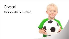  Presentation with soccer - Cool new presentation theme with kids football - little soccer player backdrop and a white colored foreground