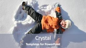  Presentation with north pole - Presentation theme featuring lies on north pole snow background and a gray colored foreground