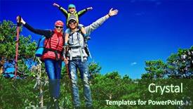  Presentation with parents - Slide set featuring kids free sport - happy parents standing background and a tawny brown colored foreground