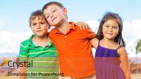  Presentation with happy korean kids - PPT layouts having railway inspecting train cargo background and a  colored foreground.