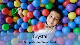  Presentation with fun - Slide deck featuring kids fun - kid play ball - little background and a light blue colored foreground