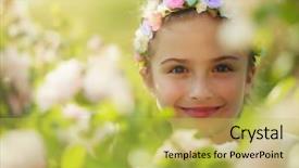  Presentation with garden - Audience pleasing theme consisting of kids fun day - summer rose garden - beautiful backdrop and a yellow colored foreground