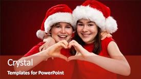  Presentation with christmas girl - Colorful PPT layouts enhanced with kids gifts - christmas time - girl backdrop and a crimson colored foreground