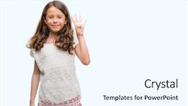  Presentation with hispanic - Presentation design with kids girls - brunette hispanic girl showing background and a cool aqua colored foreground
