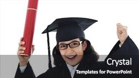  Presentation with diploma - Slide deck featuring kids graduation - diploma graduating little student kid background and a black colored foreground