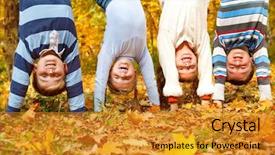  Presentation with fall down - Beautiful slide deck featuring kids group upside down backdrop and a gold colored foreground