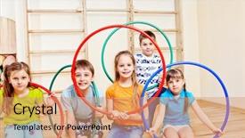  Presentation with music colorful for kids - Presentation enhanced with kids group with colorful hula background and a coral colored foreground